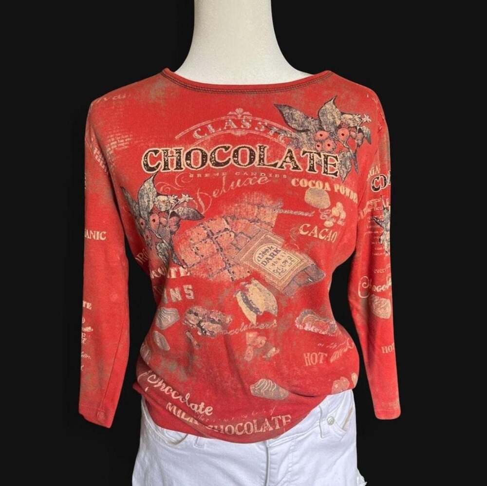 vintage Jess & Jane Chocolate Shirt Women's Size L